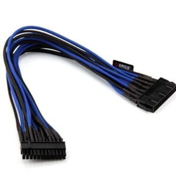 Premium Single Braid 24Pin Extension Cable (45cm Black Blue)