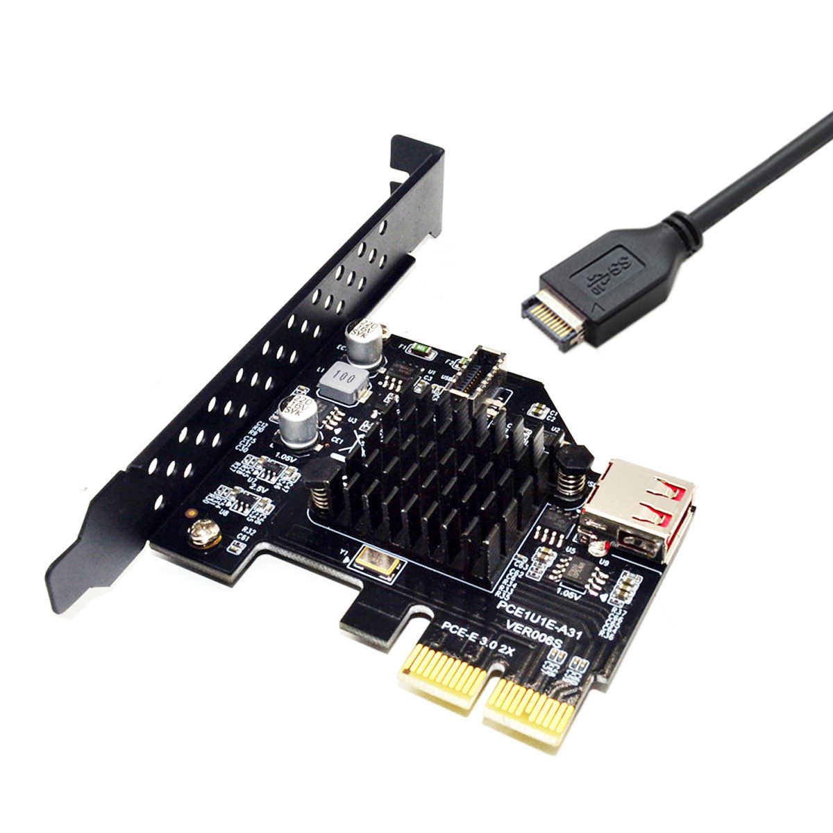 USB 3.1 Gen2 Front Type E Header 10Gbps PCIE 2X Add On Expansion Card