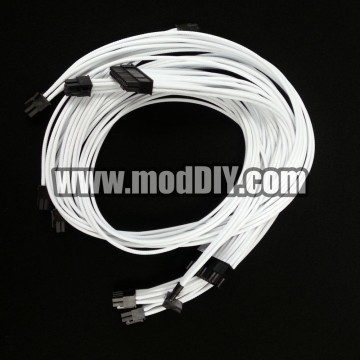 Silverstone Strider Premium Single Sleeved Modular Cables Set (White)