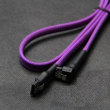 Premium High Speed SATA Sleeved Cable with Latch (UV Purple)