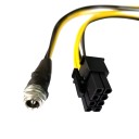 8 Pin PCIE Female to DC5.5x2.5 Female Panel Mount Barrel Cable 20cm