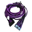 Single Sleeved Power Supply Modular Complete Cables Set Black Purple for OCZ ZX