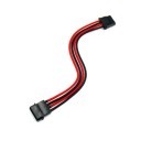 Premium Silicone Wire Single Sleeved 4 Pin Molex Extension Cable (Black/Red)