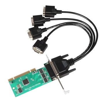 4 x DB9 Serial RS232 Ports PCI Controller Card with Fan Out Cable