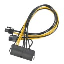 PC PSU ATX 24 Pin Female to Dual PCIE 6 Pin Male Cable Adapter 30cm