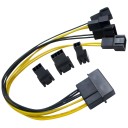 4-Pin Molex Power Connector to 2x12V 2x5V Fan Connectors (20cm)