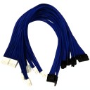 Single Sleeved Power Supply Modular Complete Cables Set Blue for Silverstone