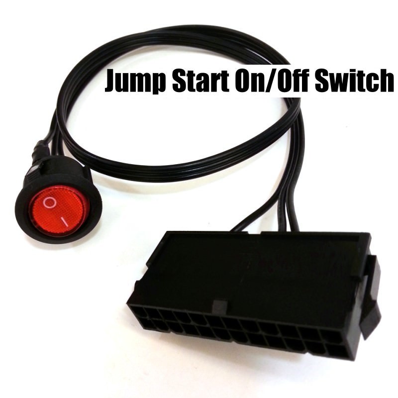 Jump Start EPS/ATX 24 Pin Power Supply Jumper On/Off Switch (Red Light