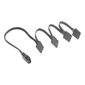 Premium Ribbon Wire 4 Pin Molex to 4 x SATA Adapter Cable Black