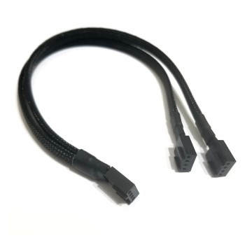 Standard 4 Pin PWM Fan Y Split Female to Female Sleeved Cable 30cm