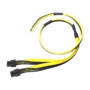 Dual 6 Pin PCIE to Open End Split Power Cable