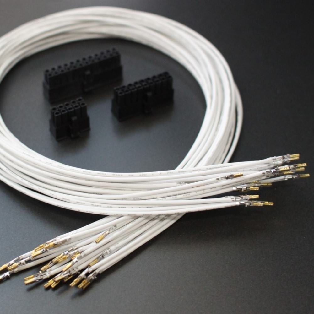 SILVER PC PSU Pre Sleeved Extension Wire 2pcs 