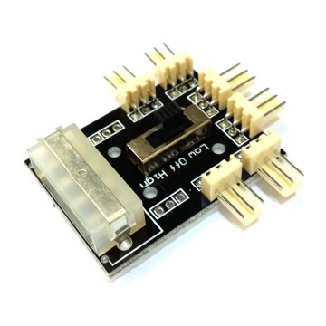 Molex Power Distribution PCB 6-Way 3-Pin Block Fan Hub Power Splitter