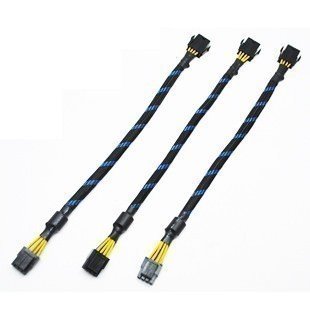 PSU Custom Uni-Sleeved CPU/EPS 8-Pin (4+4) Extension Cable (Black/Blue)