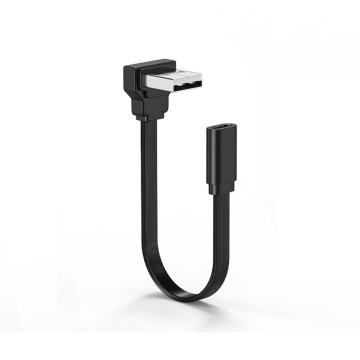Ultra Soft USB 2.0 Type A to C MF Silicone Ribbon Cable Up Angle
