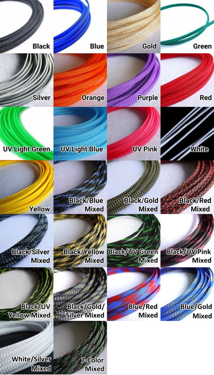 Deluxe High Density Weave Cable Sleeving 2mm to 60cm - MODDIY