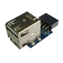 Internal USB 9 Pin to Double 2 x USB Type A Female Adapter PCB Board