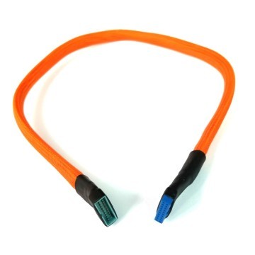 High Quality Sleeved USB 3.0 19-Pin Internal Extension Cable (Orange)
