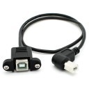 USB 2.0 Type-B Extension Cable with Panel Mounts (Black)