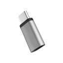 Android Micro USB Female to USB 3.1 Type C Male Metal Adapter Silver