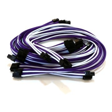 Rosewill Photon 1200 Single Sleeved Modular Cable Set (White/Purple)