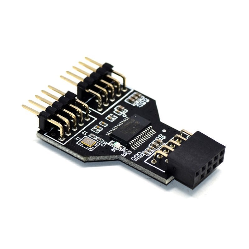 Motherboard USB 2.0 9Pin Header Splitter 1 to 4 HUB Extension Adapter Board  S 