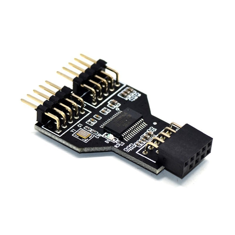 Jet Sorg Shinkan USB 2.0 Motherboard Header 9 Pin Internal USB Hub 2 Port Splitter - MODDIY