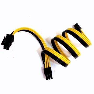 Corsair Style 6 Conductor Flat Ribbon Cable Wire (18AWG Black/Yellow)