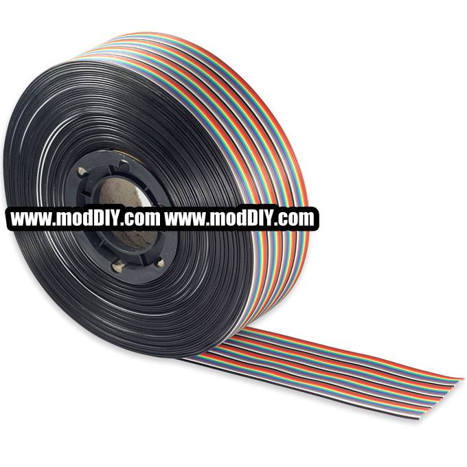 2.54mm Pitch Dupont 40-Pin Rainbow Flat Ribbon Cable - MODDIY