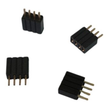 1.27mm Pitch 4 Pin Header Connector Black