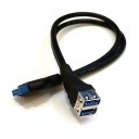 USB 3.0 19-Pin to Dual USB Type-A Female Front Panel Cable (40cm)