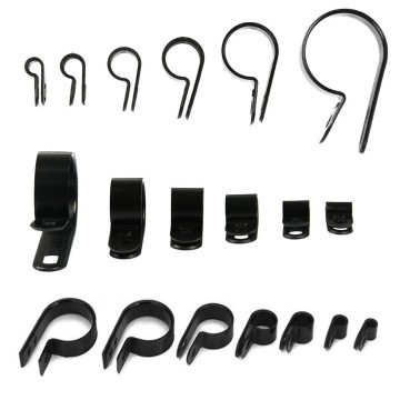 Black Wire Saddle Clipping Cable Clamp Black