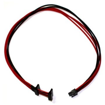 Corsair / Seasonic / Antec 6-Pin Modular Sleeved Cable to 2 x SATA Connectors