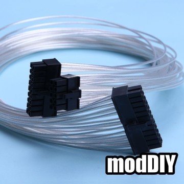 Seasonic Modular Power Supply PSU 24-Pin Premium Silver Wire Cables