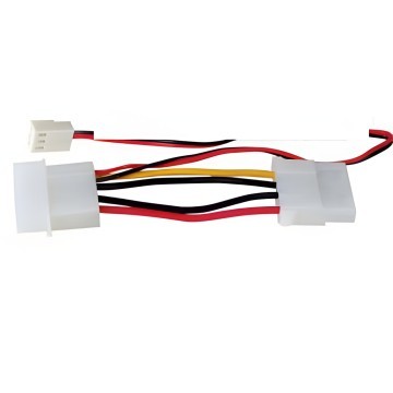 4 Pin Molex to 4 Pin Molex and 3 Pin Fan Adapter Cable