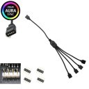 Computer Lighting 12V 4 Pin RGB Splitter Cable 1 to 4 Way Split 30cm