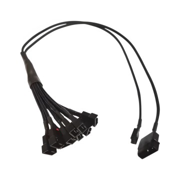 Computer Fan 4 Pin PWM 1 to 9 Fan Cable Splitter Sleeved Cable 50cm