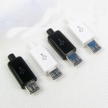 Apple Style Micro USB 5-Pin Male Connector (Black/White)