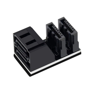 SATA 3.0 7 Pin SATA Data 90 Degree Angle Dual Connector Adapter