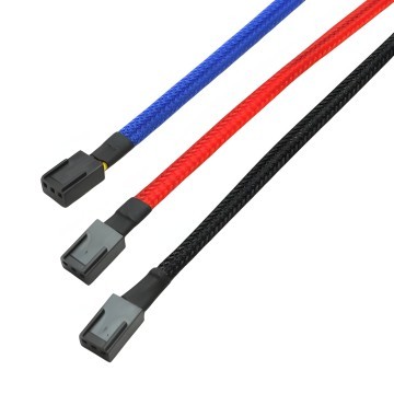 Custom Length 3 Pin Fan Sleeved Female to Female Cable