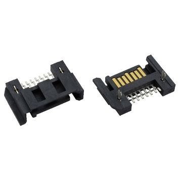 SATA Data 7-Pin Male Right Angle Half Shielded Connector (Black)