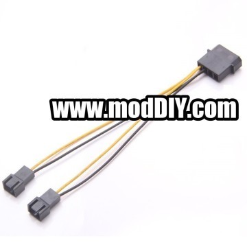 4-Pin Molex to Dual 3-Pin Fan Cable Adapter (15cm)