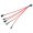 Premium Single Braid Sleeved Molex 4-Pin to 4 x 3/4-Pin Conversion Cable (Black/Red)