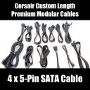 Corsair Custom Length Premium Black Ribbon Modular Cable (4xSATA)