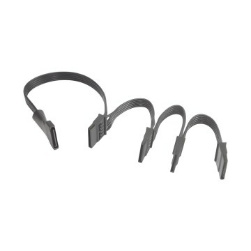 Premium Ribbon Wire 5 Pin SATA to 4x SATA Adapter Cable Black