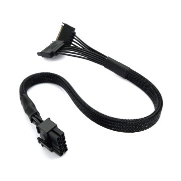 Dell C1100 10-Pin to 2 x SATA Power Sleeved Adapter Cable (40cm)