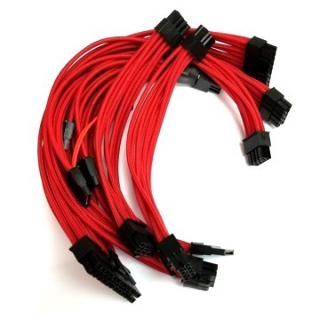 Corsair SF600 SF450 Custom Made Single Sleeved Modular Cable Set (Red)