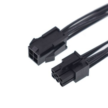 Premium 4 Pin CPU Power to 6 Pin PCIE Adapter Cable 10cm All Black