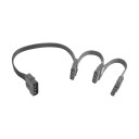 Premium Ribbon Wire 4 Pin Molex to 3x Molex Adapter Cable Black