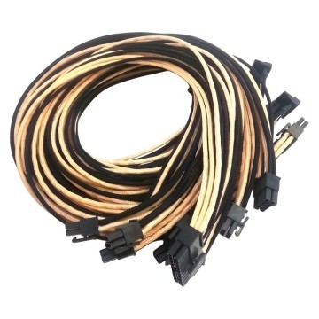 Individually Sleeved Modular Cable Set Black Gold for Corsair RM
